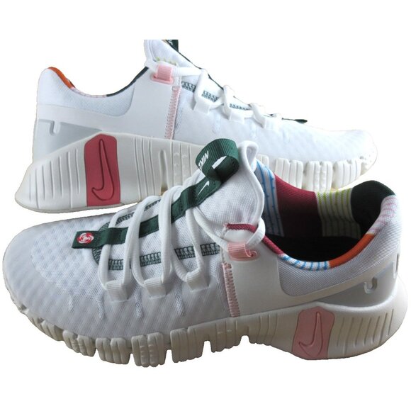 Women's Nike Free Metcon 5 Running Training Shoes All Petals White Pink Sizes - Picture 7 of 7